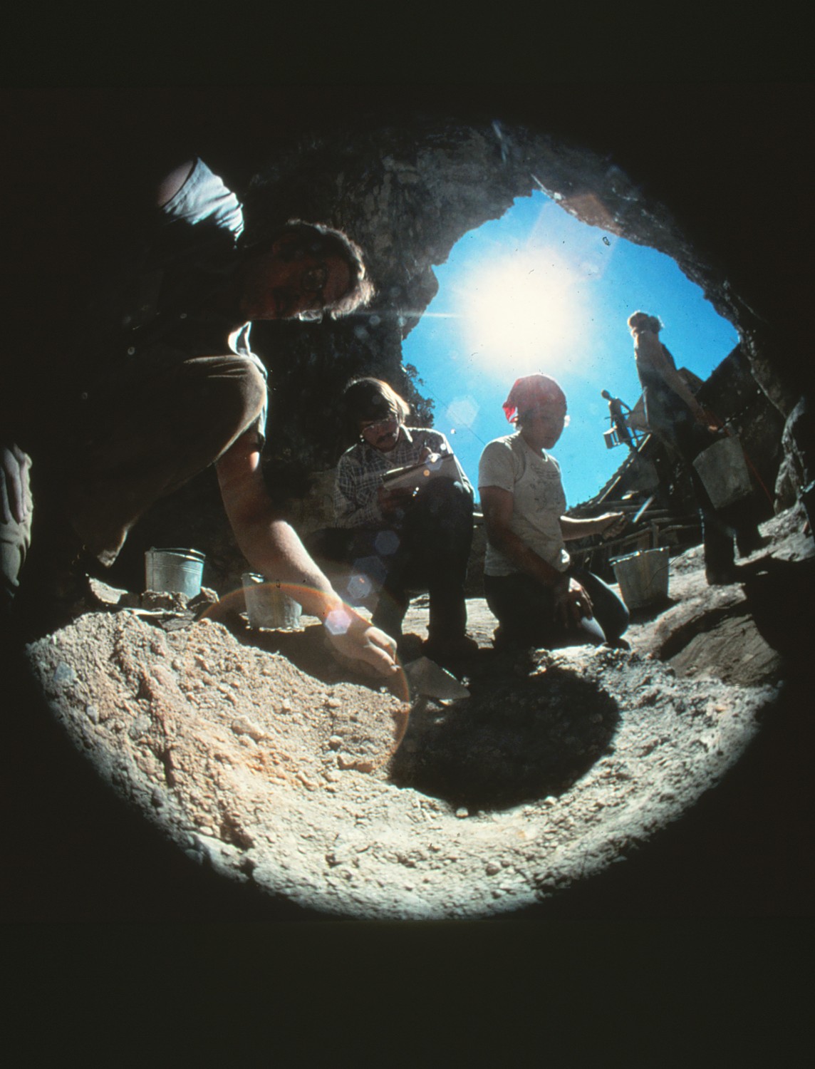 Digging for native American artifacts